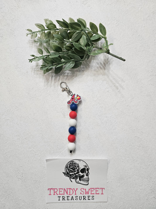 Atlanta Braves Dangle Bead Keychain