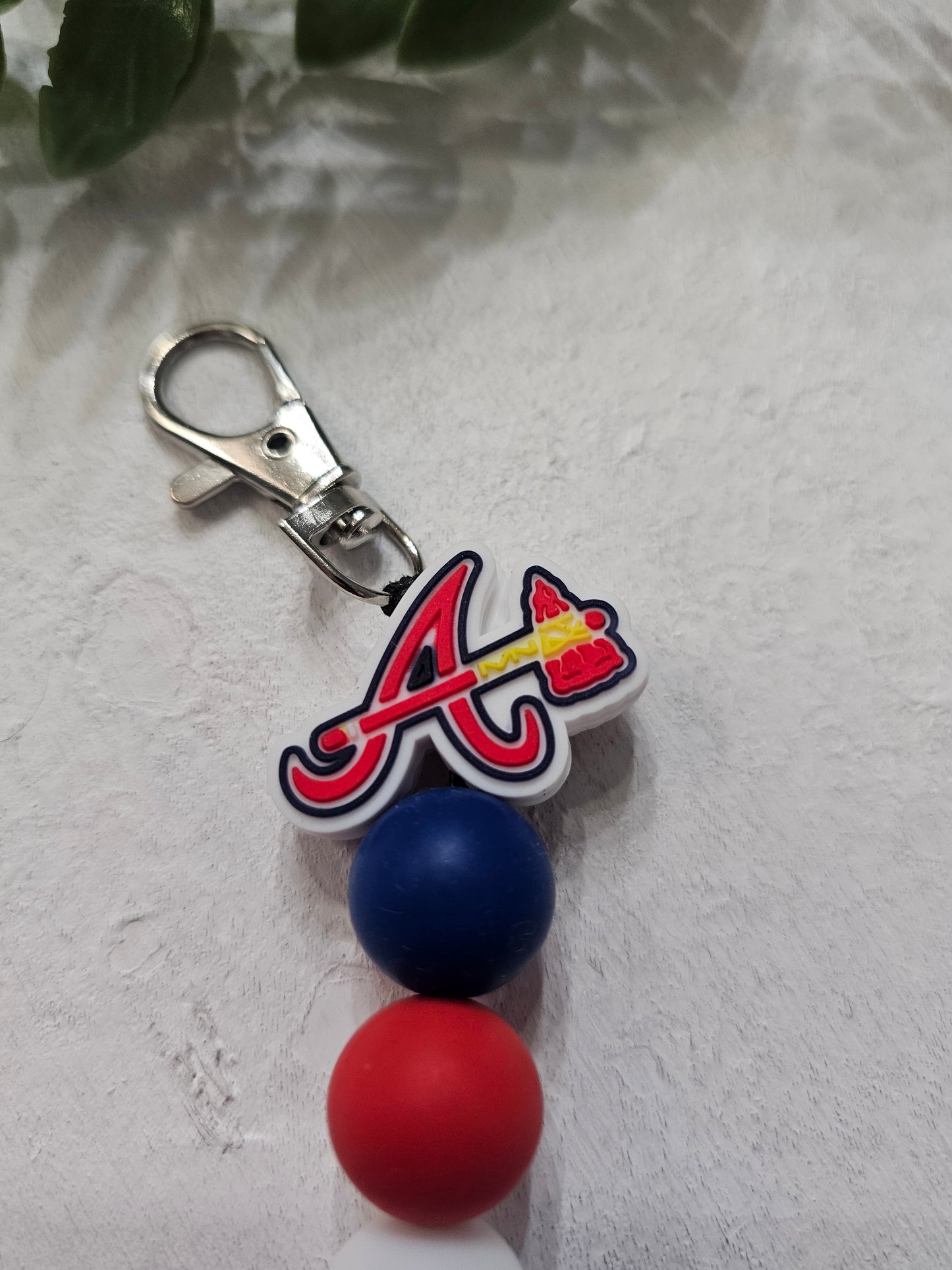 Atlanta Braves Dangle Bead Keychain