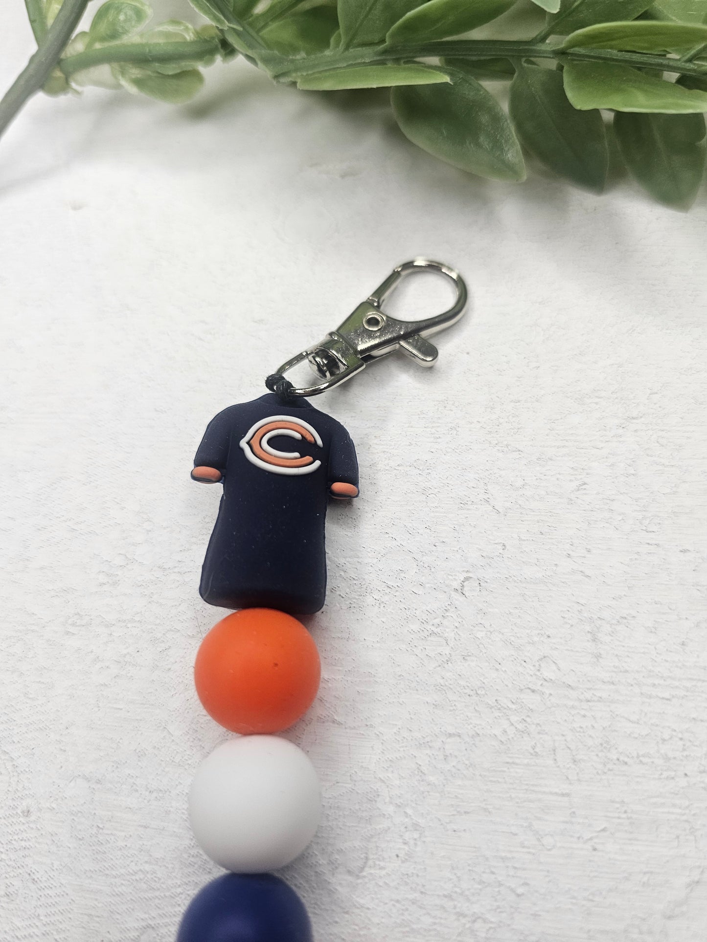 Chicago Jersey Dangle Bead Keychain