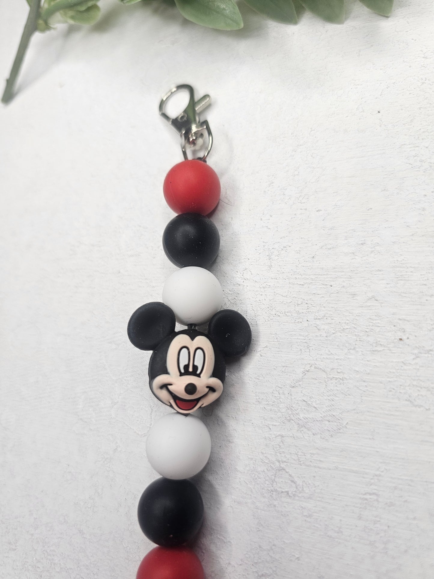Mickey Mouse Dangle Bead Keychain