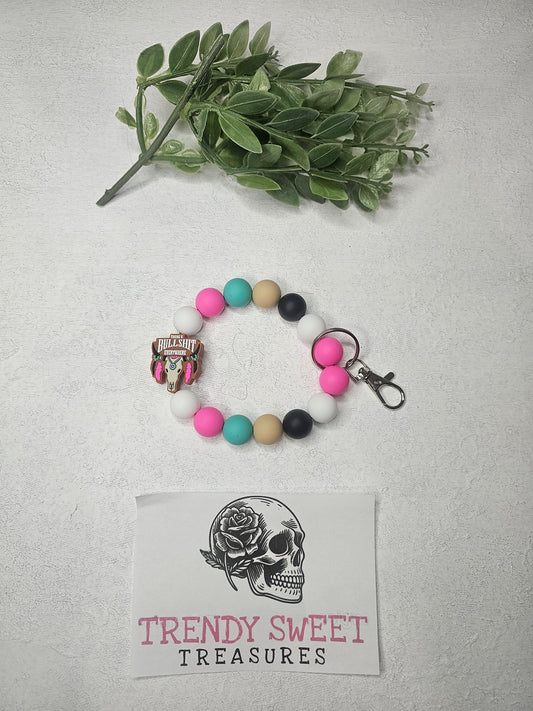 There's Bullshit Everywhere Beaded Bracelet Keychain