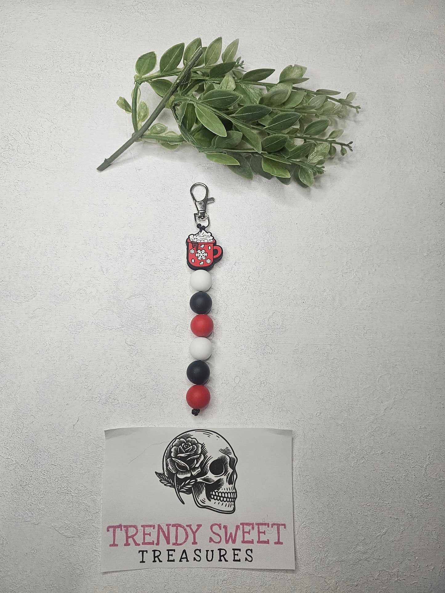 Hot Chocolate Dangle Bead Keychain