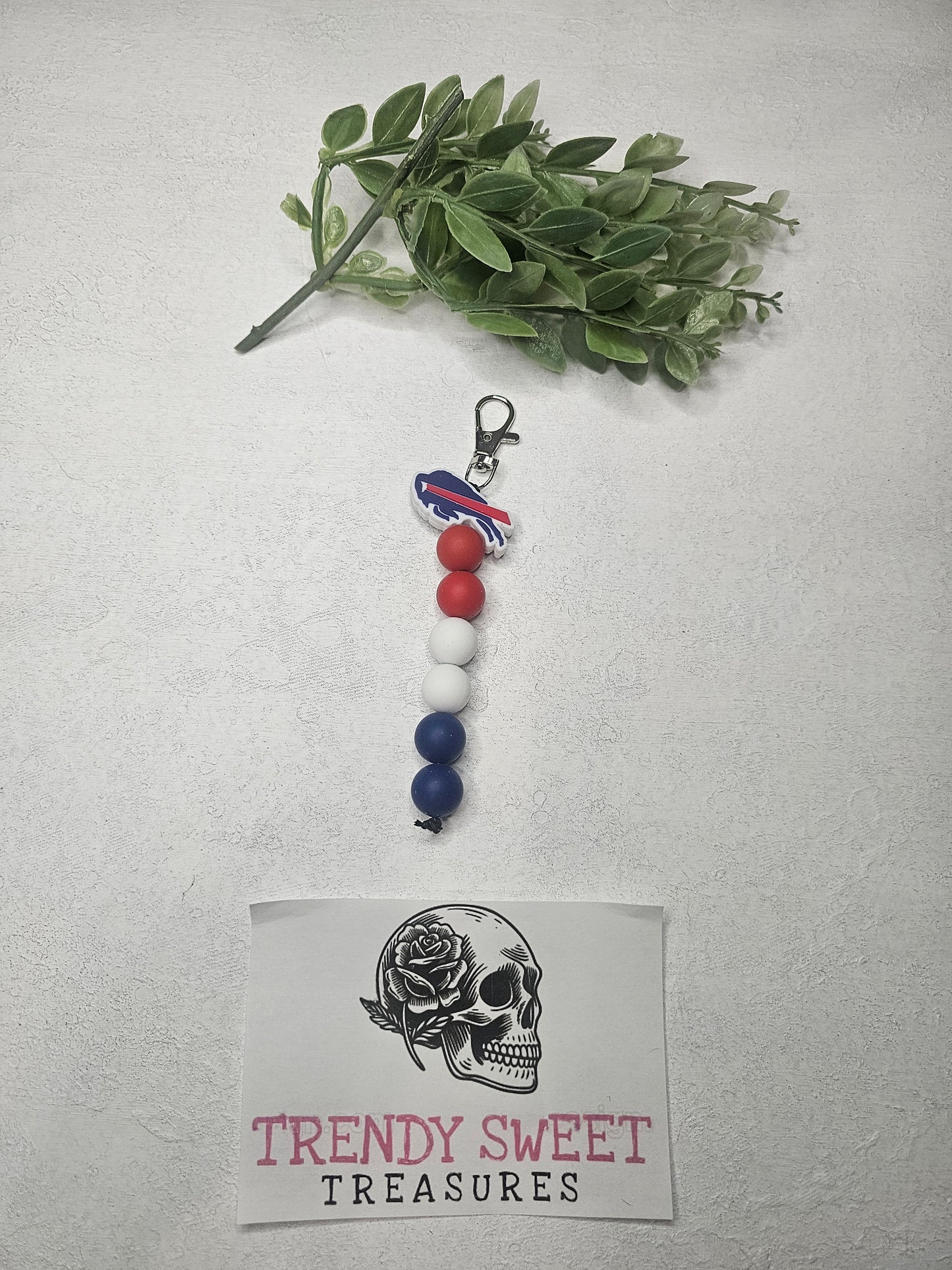 Buffalo Bills Dangle Bead Keychain