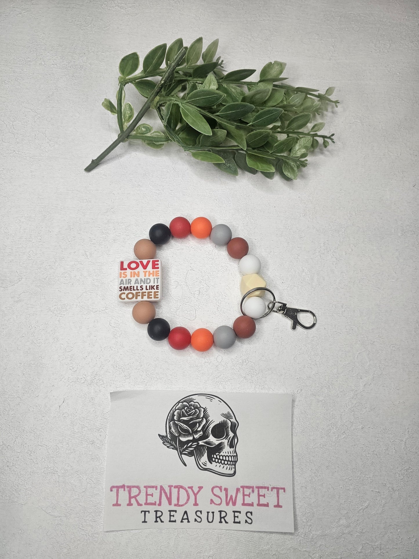 Love Is In The Air Beaded Bracelet Keychain