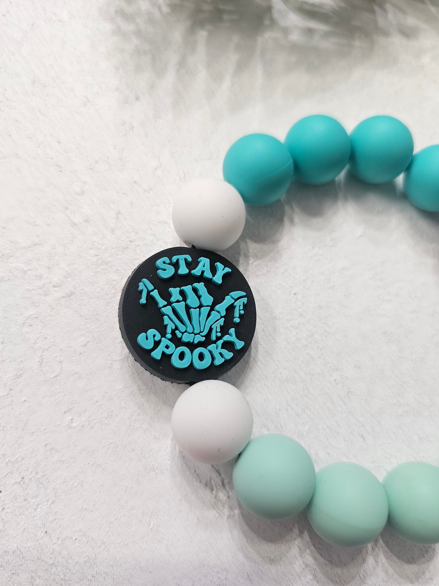 Stay Spooky Beaded Bracelet Keychain