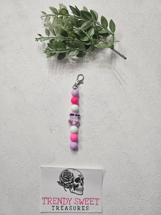 Drop Dead Dangle Bead Keychain