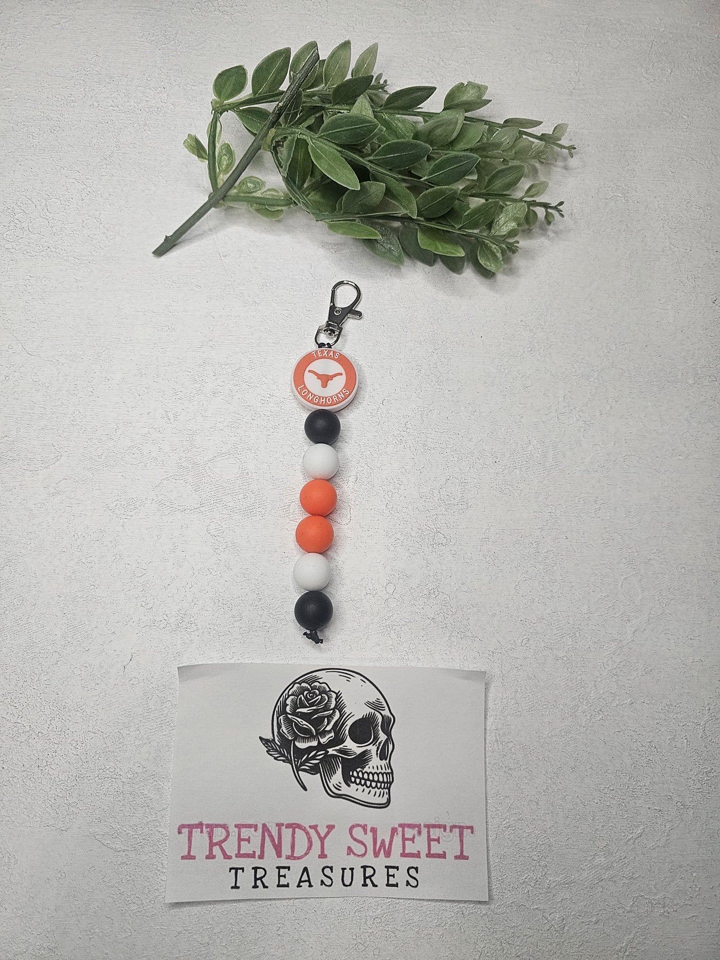 Texas Longhorns Dangle Bead Keychain