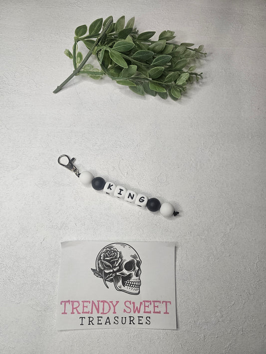 King Dangle Bead Keychain