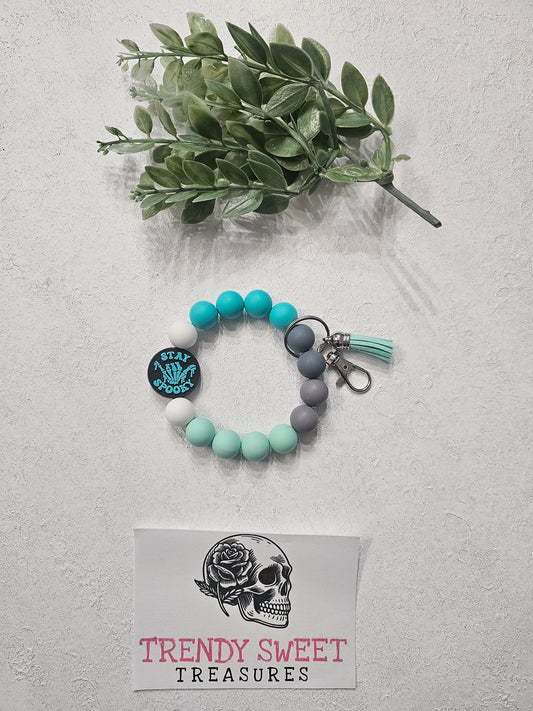 Stay Spooky Beaded Bracelet Keychain