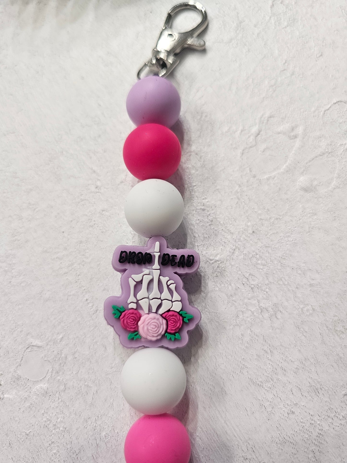 Drop Dead Dangle Bead Keychain