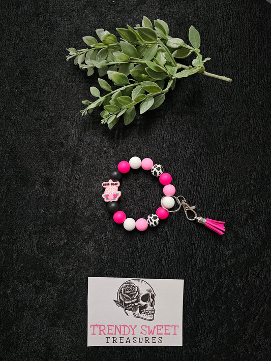 Drop Dead Beaded Bracelet Keychain