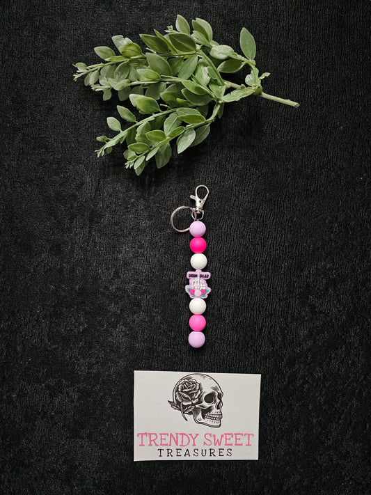 Drop Dead Dangle Bead Keychain