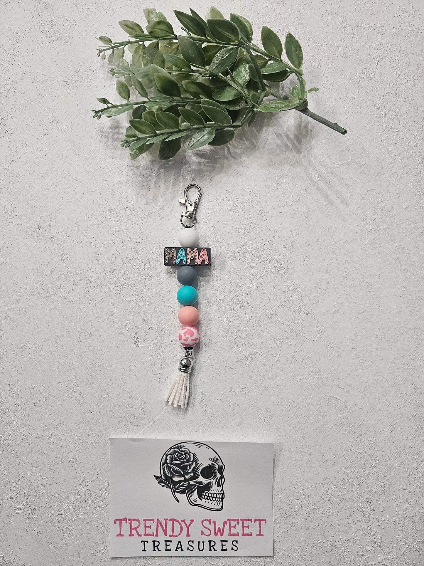 Mama Dangle Bead Keychain