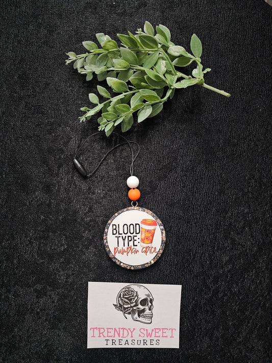 Blood Type Pumpkin Spice Car Freshie