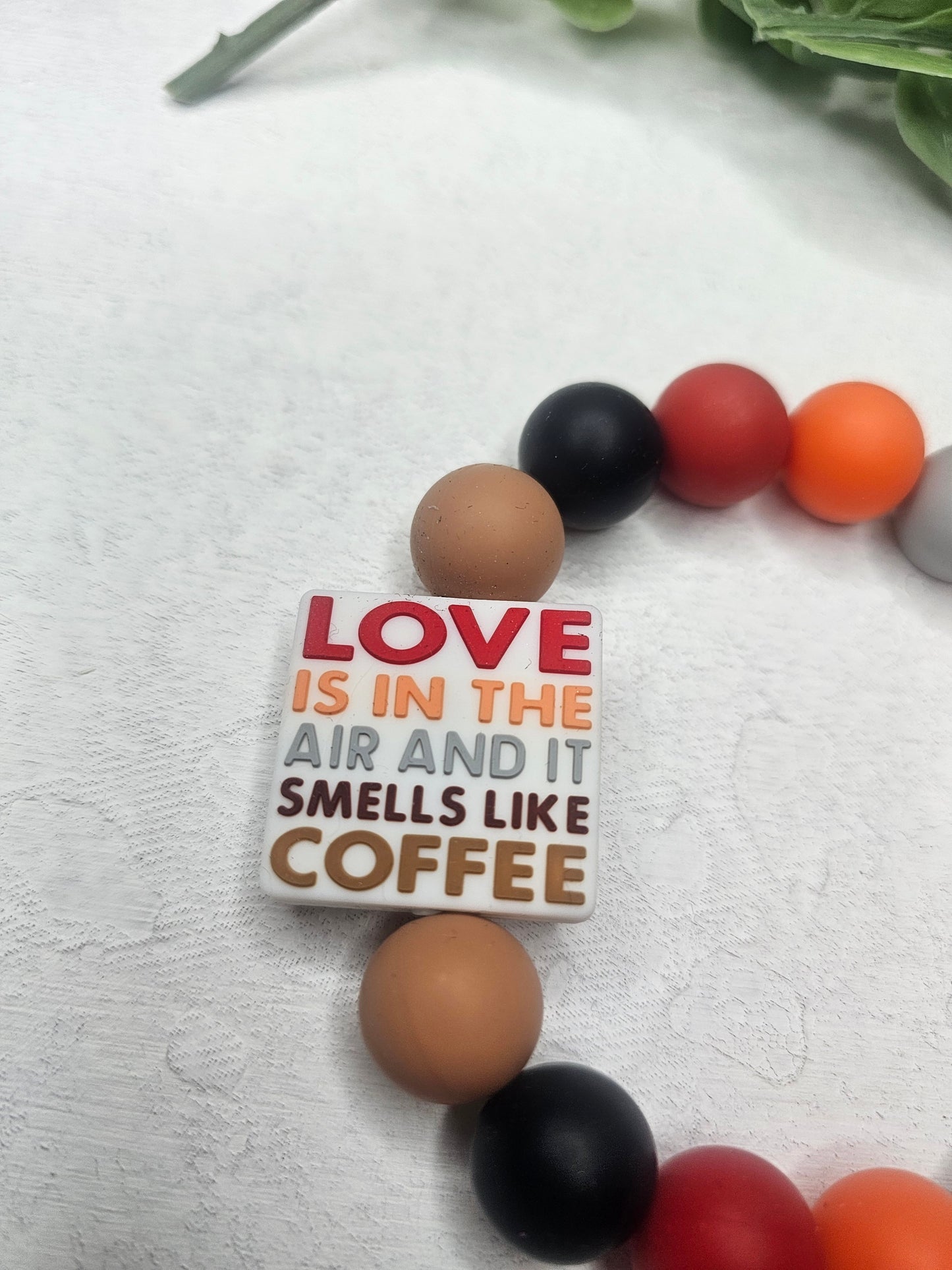 Love Is In The Air Beaded Bracelet Keychain