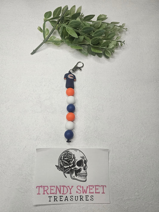 Chicago Jersey Dangle Bead Keychain